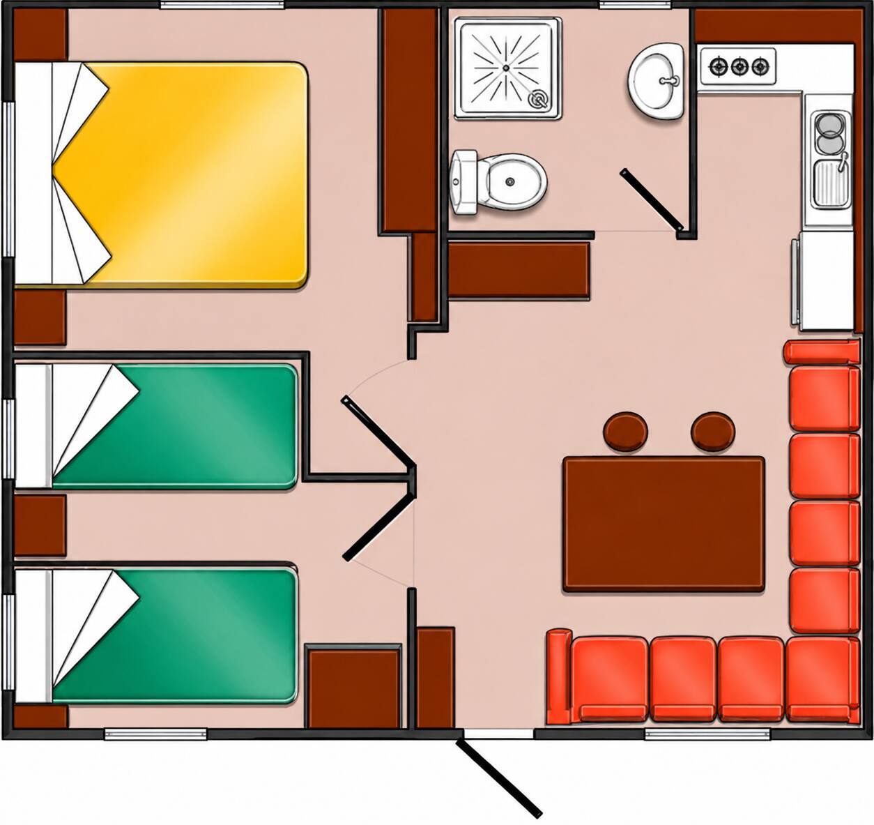 Plano casa Ons en Camping Cangas